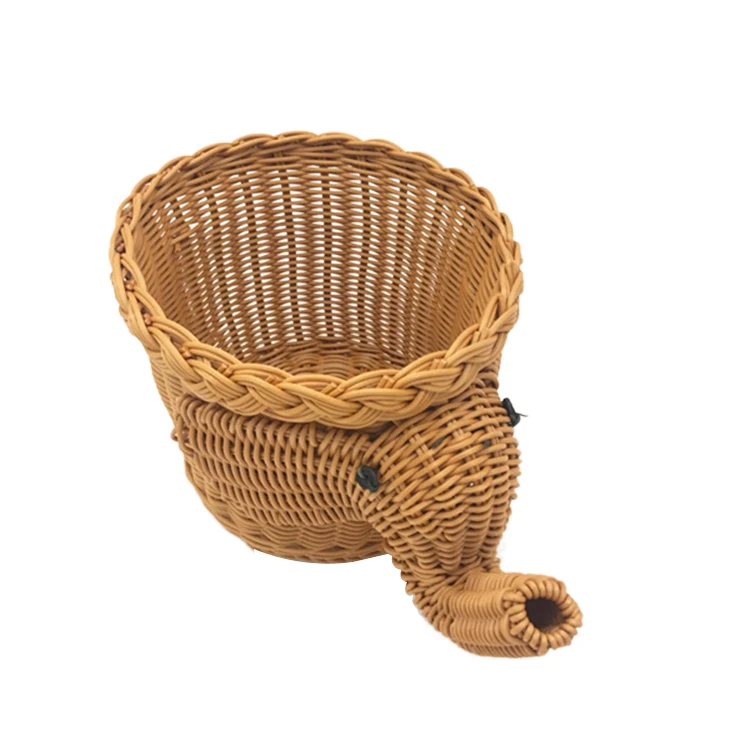 Handmade Bamboo Elephant Wicker Picnic Basket Food Bread Camping Picnic Basket Bamboo Fruit Storage Basket 4
