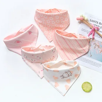 

Towel Baberos Bebes Baby Bibs & Anti-drop Rope Super Absorbent Infant Cotton Bandana Dribble Bib Scarf Newborn Feeding 5pcs/lot