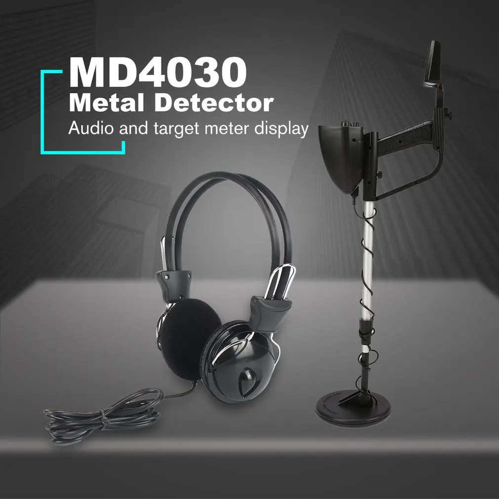 Black and Silver MD4030 портативный подземный металлоискатель Pinpointers Охотник за сокровищами золотоискатель с наушниками - Цвет: Black and Silver