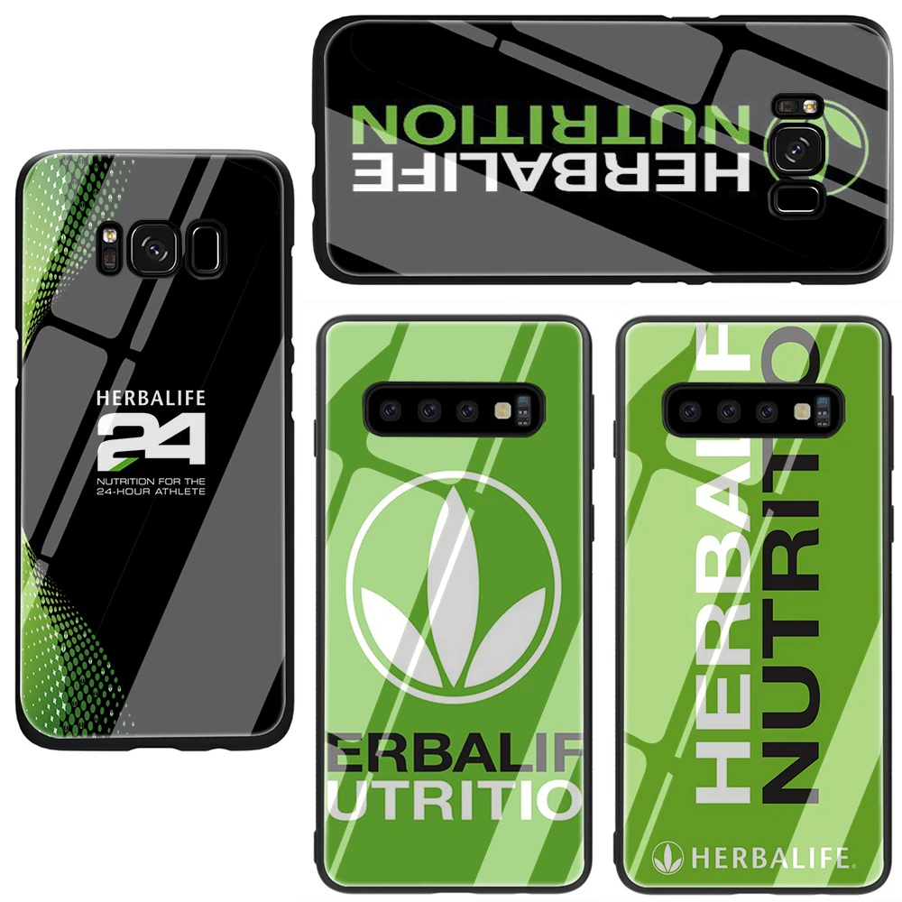 EWAU черно-зеленый Herbalife закаленное Стекло чехол для телефона для samsung S7 край S8 S9 S10 Note 8, 9, 10, плюс A10 20 30 40 50 60 70
