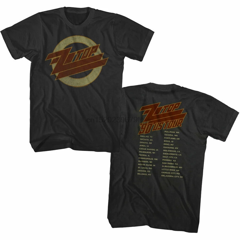 ZZ Top US Tour 1990 Мужская футболка с винтажным логотипом рок-группы альбом концерт Мерч