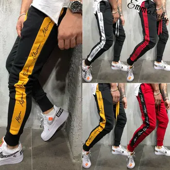 

Fashion Streetwear Sweatpants For Men Causal Gym Slim Fit Sportswear Pants Black White Trendy Male Hip Hop Sweatpants Trousers