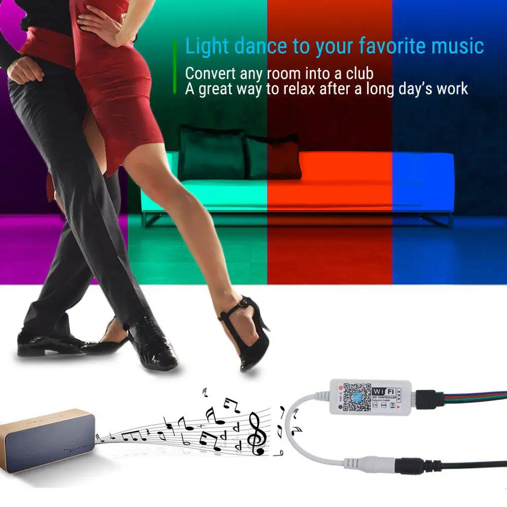 MeterMall Wifi контроллер для светодиодной ленты светильник RGB DC5-28V ABS контроллер RGB светильник