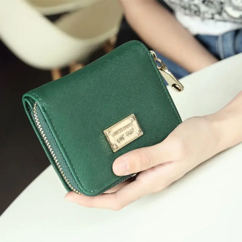 

Women Lady PU Wallet Short Zipper Wallet Card Holder Coin Purse Dating Shopping