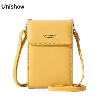 

Unishow Cell Phone Shoulder Bags Women Crossbody Bags Female Phone Wallet Clutch Purse Leather Ladies Messenger Bag Coin Pocket
