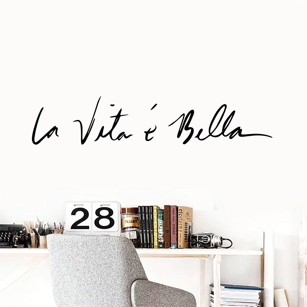 WJWY виниловые наклейки на стену в скандинавском стиле La Vita E Bella итальянские фразы