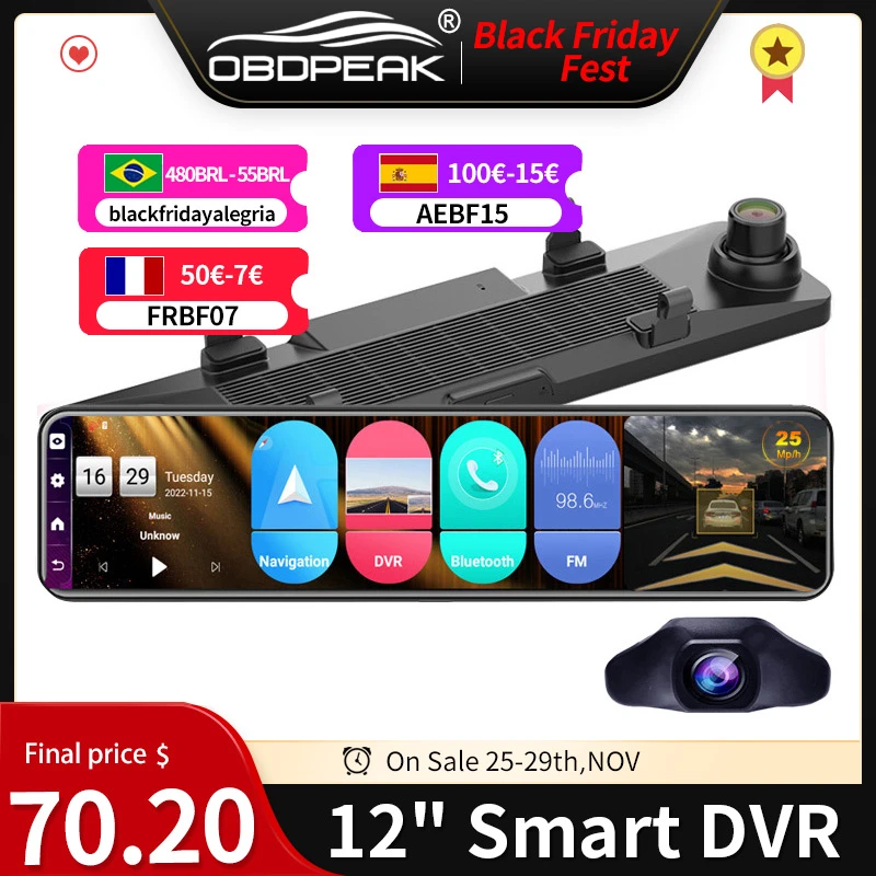 12 4G WiFi Android 8.1 Car DVR Rearview Mirror Dash Cam 2G+32G Navigation ADAS Video Recorder 12 4G WiFi Android 8.1 Car DVR Rearview Mirror Dash Cam 2G+32G Navigation ADAS Video Recorder