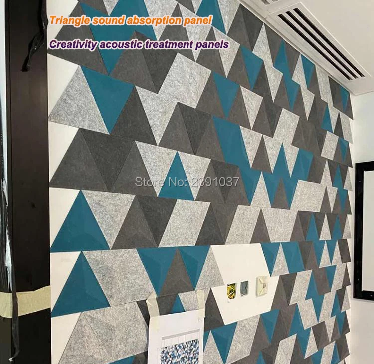 US $137.75 One Pack 32pcs Creativity Acoustic Panels Triangle Acoustic Treatment Panels EcoFriendly Polyester Material Acoustic Wall Panel