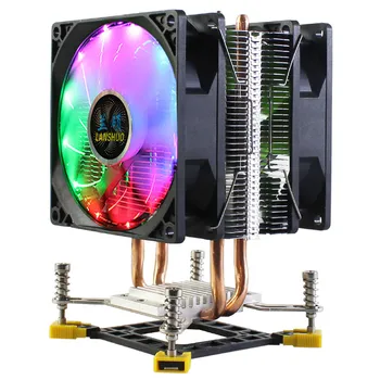 

3/4PIN RGB LED CPU Cooler 2-Heatpipe 12V 9cm Dual Fan Cooling Heatsink Radiator for AM1/AM2/AM3/AM4/FM1/FM2