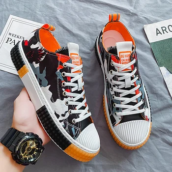 

Men's Casual Shoes Camouflage Breathable Zapatos Hombre Outdoor Lace-up Men Sneakers Trend Fashion Canvas shoes High Quality New