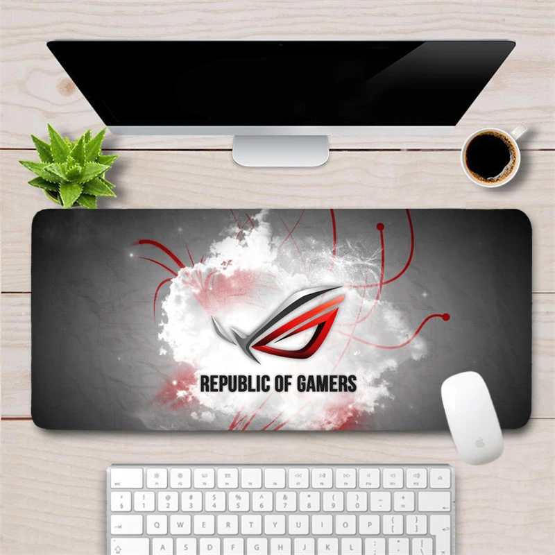 

Large Durable Cool 80x40cm ASUS Gaming Mousepad Gamer XXL Rubber Locking Edge Republic Of Gamers Mouse pad Laptop Desk Mat