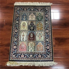 2x3 фута четыре сезона ручной работы Шелковый домашний ковер сад Handknotted области ковер