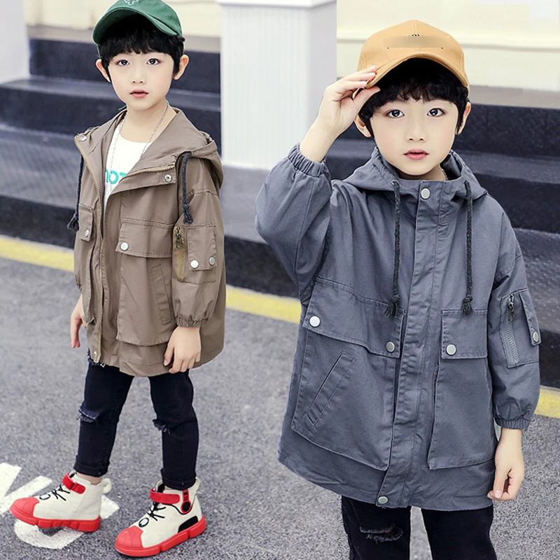 

Toddler Boys Spring clothing Outfits Windbreaker Jacket outerwear Casual Hooded baby Clothes for Boy School Travel Jackets coats