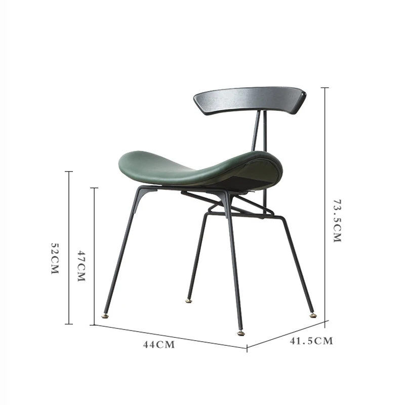 Nordic Industrial Wind Iron Restaurant Applicable Dining Chair Office Meeting Retro Chair Leisure Home Home Study Bedroom Chairs