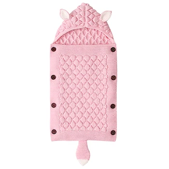 

Newborn Baby Winter Warm Sleeping Bags Infant Button Knit Swaddle Wrap Swaddling Stroller Wrap Toddler Blanket Sleeping Bags