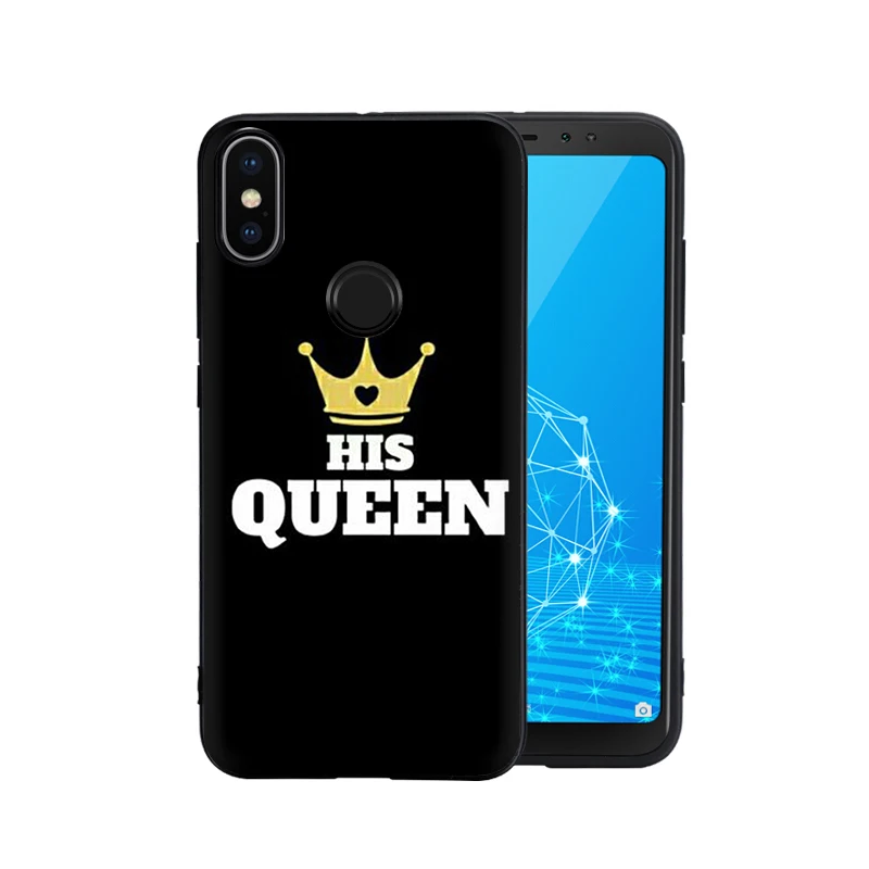 EWAU King queen пара влюбленных силиконовый чехол для телефона для Xiaomi Redmi Note 4 4X5 6 7 8 Pro 5A Prime 8t