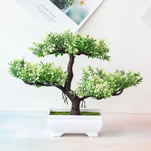 Artificial Plants Bonsai Small Tree Pot Fake Plant Flowers Potted Ornaments For Home Room Table Decoration