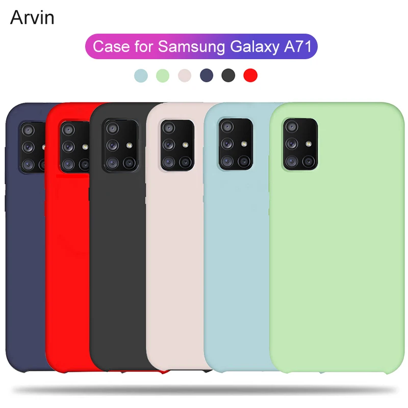 Arvin Case for Samsung Galaxy A51 A71 5G 4G A81 A91 A50 Official Liquid Silicone Cover Luxury Shockproof A31 A30s M31 Funda | Мобильные