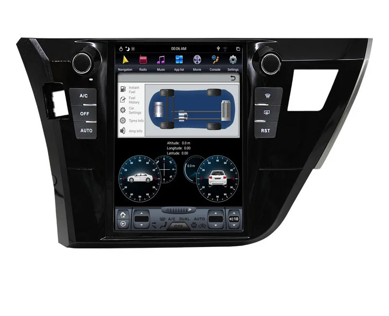 

10.4" tesla style vertical screen android 9.0 Six core Car GPS radio Navigation for Toyota Corolla 2014-2016