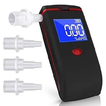 

Digital Breath Alcohol Tester Portable Breathalyzer with LCD Display with 4 Mouthpieces 24BA