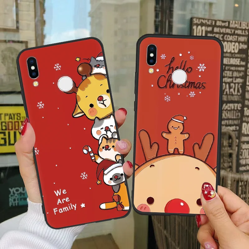 

3D Relief Christmas gifts Soft TPU For Huawei P20 P30 Mate 20 Lite Pro P8 P10 P9 P Smart 2019 Y7 Y6 2018 Honor 8X 10 9 Lite Case