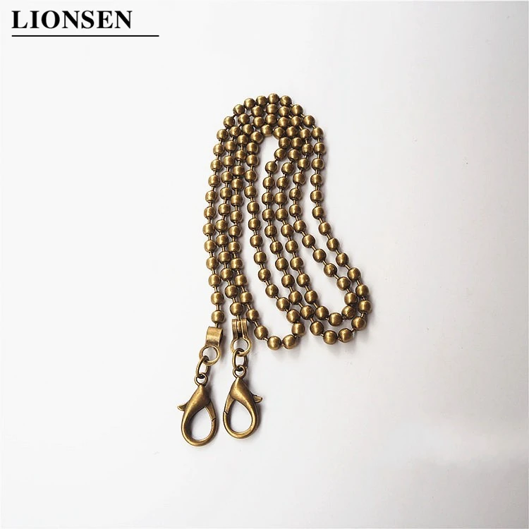 Lionsen 120cm Ball Replacement Chain Strap Metal link Clasp Purse Chain Bag Handle Shoulder Cross Body Handbags Chain Strap