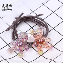 Детские аксессуары для волос в Корейском стиле; головной убор для маленьких девочек; повязка на голову с изображением медведя; лента для волос из нейлона; не повреждает