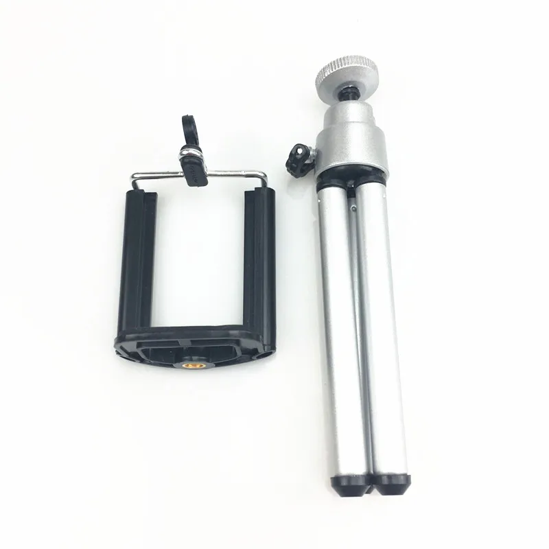 Гибкий мини-штатив для телефона, легкие алюминиевые металлические треноги, подставка, крепление с зажимом для телефона, штативы для Xiaomi iPhone 5S/6/6s7 - Цвет: SilverTripodClip