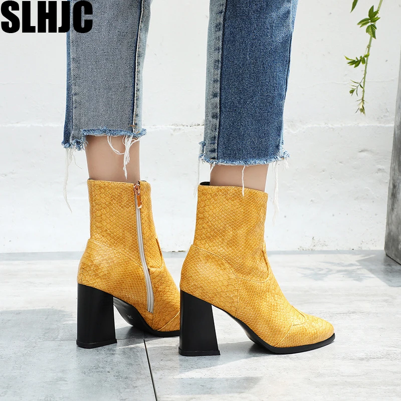 stylish leather high heel women boots