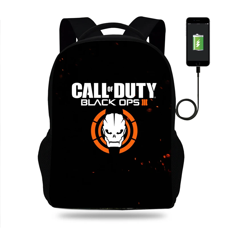 con carga USB para chicos y chicas, con estampado Popular de Of Duty, mochilas escolares, mochila de viaje informal para hombre| Mochilas - AliExpress