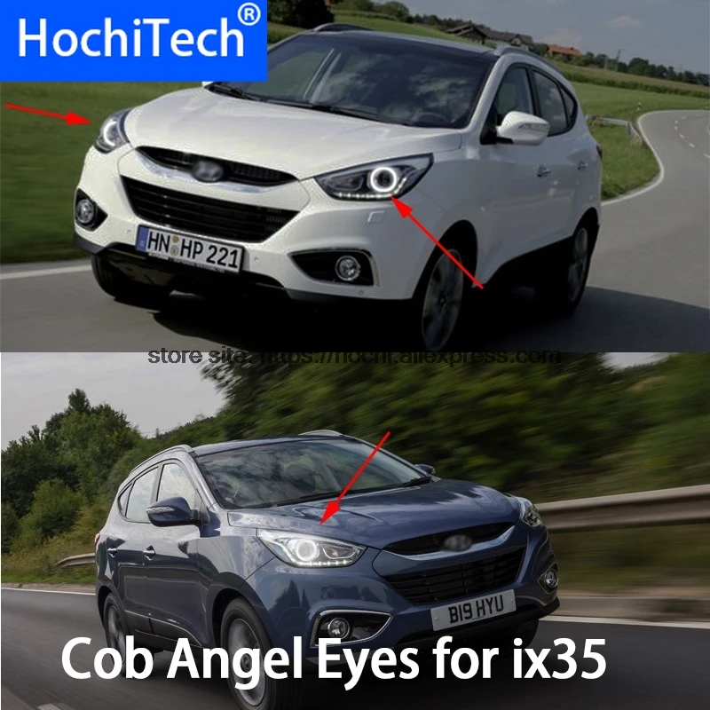 Для hyundai ix35 2010 2011 2012 COB Led дневной свет Белый Halo Cob Led angel eyes кольцо без ошибок ультра яркий