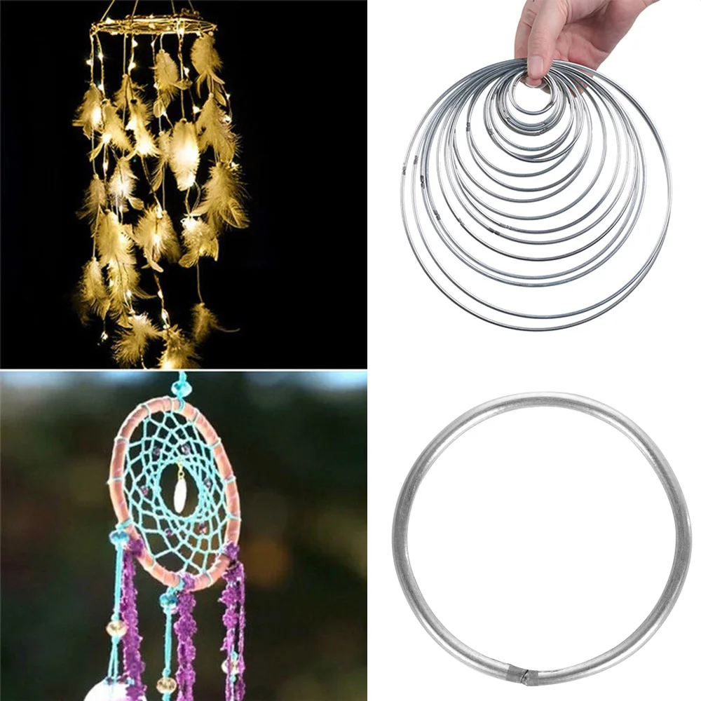 

1 pc Multi-size Metallic Round Good Welded Metal Dream Catcher Dreamcatcher Ring Craft Hoop DIY Accessories Home Hanging Decor