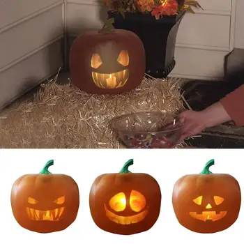 

New Halloween Pumpkin Lamp With Projector Funny Pumpkin Sing Party Inside Decor Talk Light And Can For Home Projector With A1D1