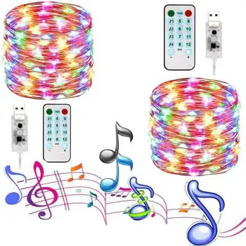 

33ft LED String Lights 10M Street Garland Light Outdoor Christmas Fairy Lights Warm White Starry Light with Remote Control