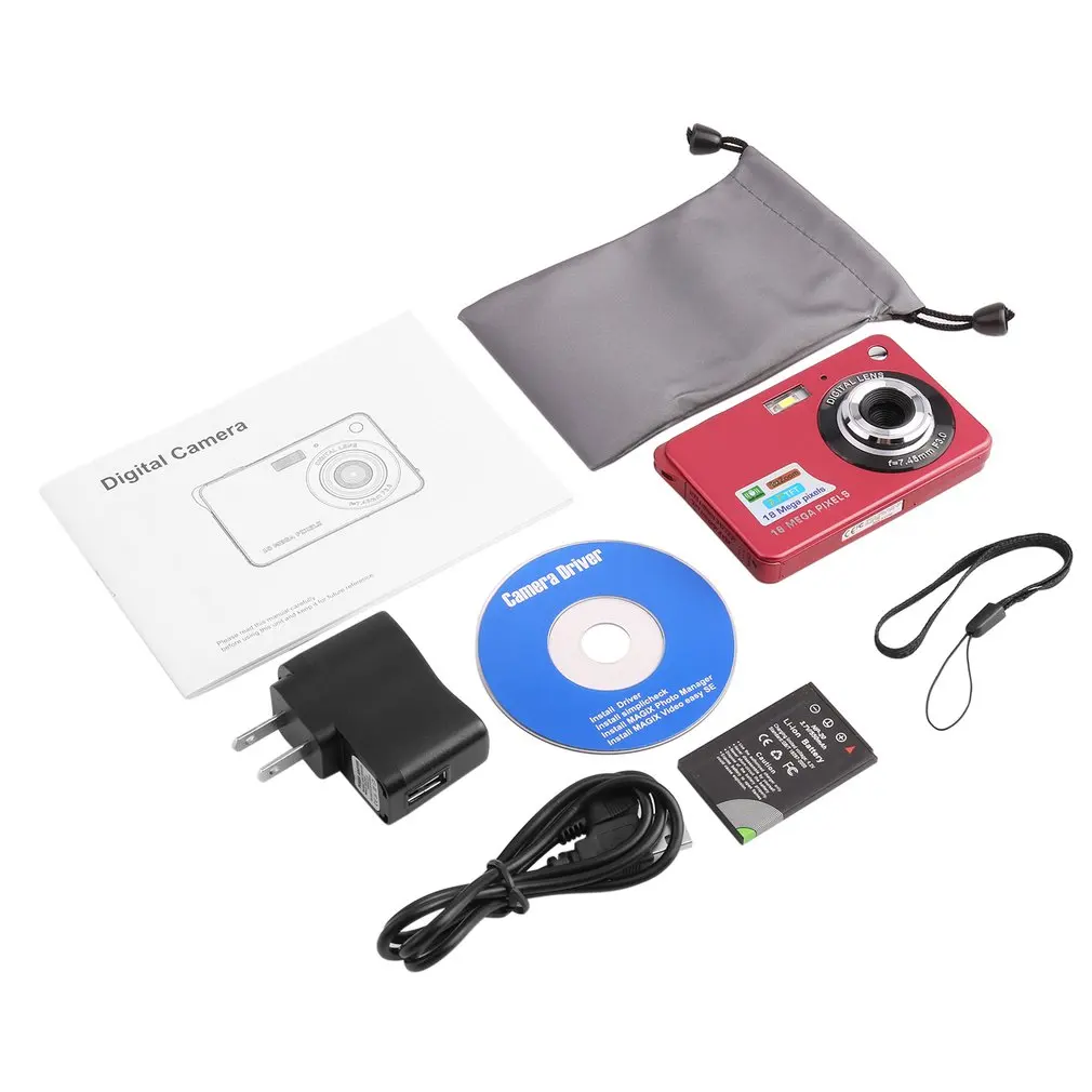 

2.7" TFT LCD HD 720P 18MP K09 Digital Camera Camcorder CMOS Sensor 8X Zoom Anti-shake Anti-red Eye Digital Camera