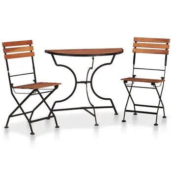 

3pcs Bistro Set Garden Furniture Sets Weather Resistant Outdoor Balcony Set for Garden Patio Balcony Tables Solid Acacia Wood