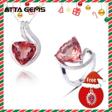 Набор серебряных украшений Diaspore для женщин, свадебные украшения для помолвки, триллион 13 мм, 18 карат, волшебное кольцо для женщин, подарок на день рождения