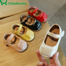 Claladoudou/брендовые яркие модельные туфли для малышей на рост 11,5-15 см вечерние туфли из искусственной кожи на плоской подошве для маленьких девочек от 0 до 3 лет