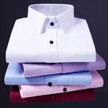 BOO Мужская Рабочая Рубашка с длинным рукавом, профессиональная однотонная Рабочая Рубашка