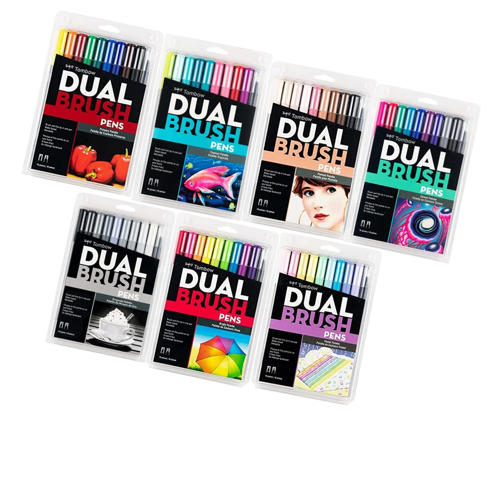 Tombow ABT Dual кисть для рисования каллиграфии набор ручек яркий осветление отлично