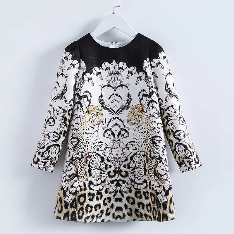 

2018 New Style Autumn bei rui lai Girls Spring And Autumn Leopord Pattern Long-sleeved Dress Wholesale on Behalf