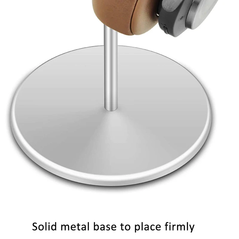 Headphone Stand Walnut Wood Aluminum Headset Stand Nature Walnut Gaming Headset Holder with Solid Heavy Base