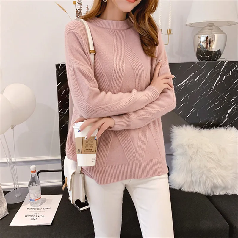 О-образный вырез трикотаж Новое поступление универсальные 2019 свободный