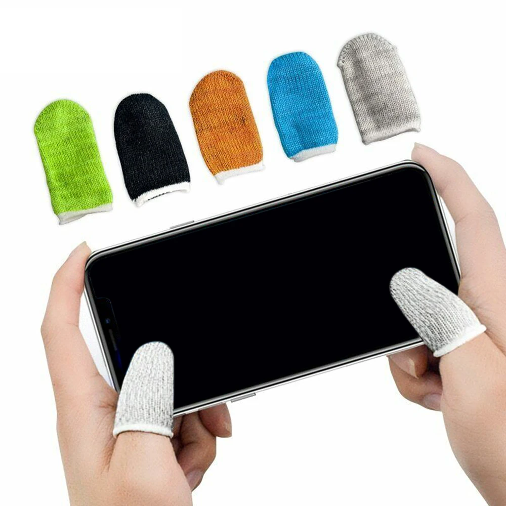 1 Pair Breathable Game Controller Finger Cover Sweat Proof Gaming Finger Gloves Non Scratch