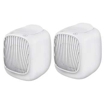 

Mini USB Air Cooler, Household Small Refrigeration Air Conditioner Portable Mobile Humidifying Water-Cooled Electric Fan(Two Pac