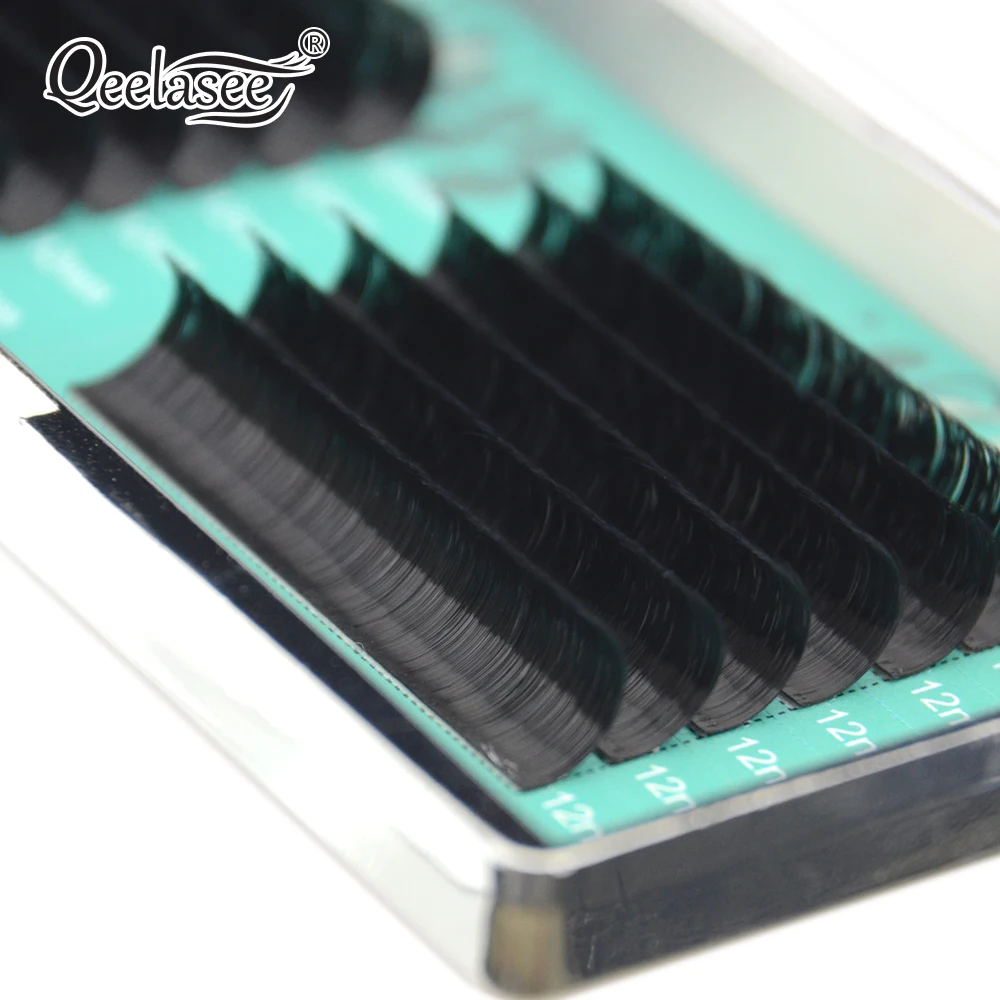 Qeelasee 4 Trays Easy Fanning Eyelashes Blooming Auto Flowering Lashes Faux Mink Volume Eyelash Extensions Cils Self-fanning