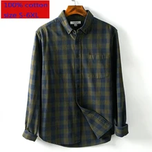 Новое поступление модные высококачественные фланелевые мужские осенние хлопковые повседневные рубашки в клетку с длинными рукавами, размер M L XL 2XL 3XL 4XL 5XL 6XL