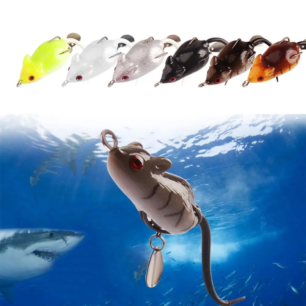 Мышь рыболовные приманки Cicada 3D глаза Пластиковые жесткие воблеры с 10 # крючки