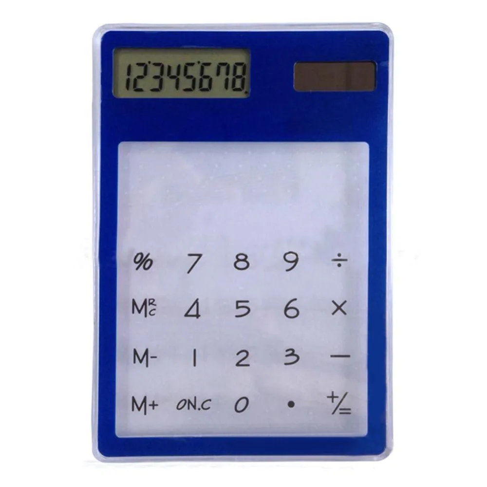 Ультра-тонкий портативный прозрачный научный калькулятор милый карманный калькулятор калькуляторы на солнечных батареях научный для школы встречи