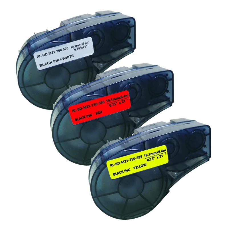 

Aive M21-750-595 Label Tape Black On White Translucent Vinyl Compatible for Brady BMP21 Plus ID PAL LABPAL Label Maker
